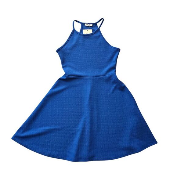 NWT Olivia Rae's Halter Fit & Flare Blue Dress - Picture 1 of 4